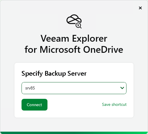 Specify Backup Server Launching Application and Exploring Backups