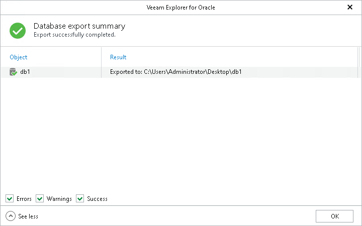 Step 4. Review Export Summary