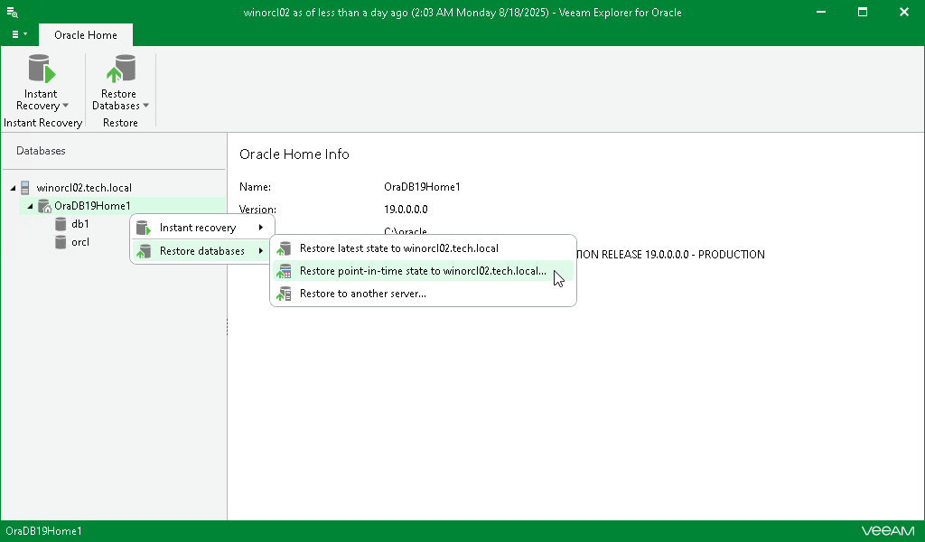 Restoring Databases to Point-in-Time State