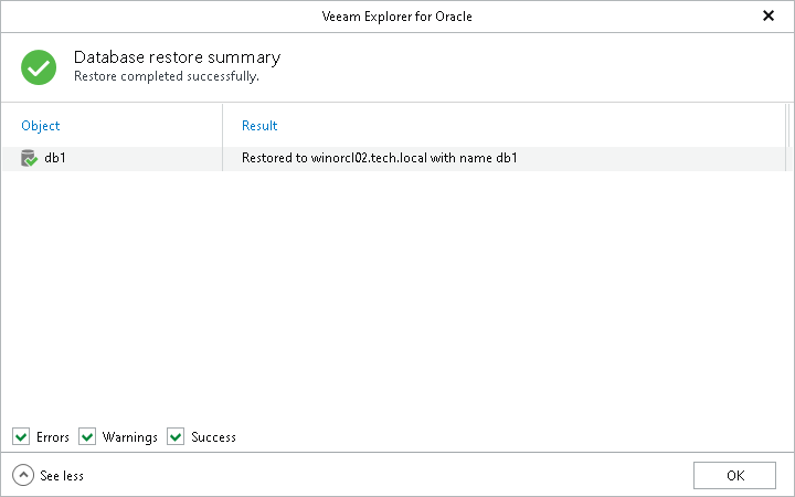 Step 4. Review Restore Summary