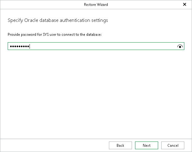 Step 6. Specify SYS User Password