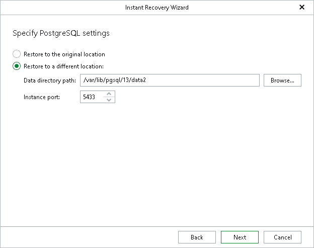 Step 4. Specify PostgreSQL Settings