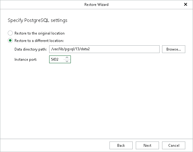 Step 4. Specify PostgreSQL Settings