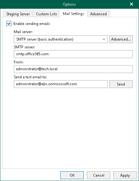 SMTP Server with Basic Authentication