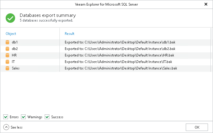 Step 3. Review Export Summary