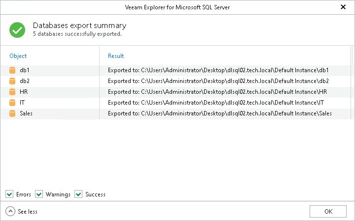 Step 3. Review Export Summary