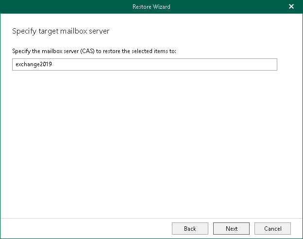 Step 4. Specify Target Mailbox Server