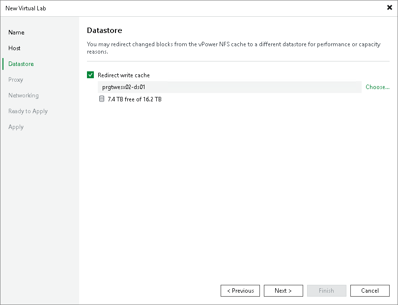 Step 4. Select Datastore