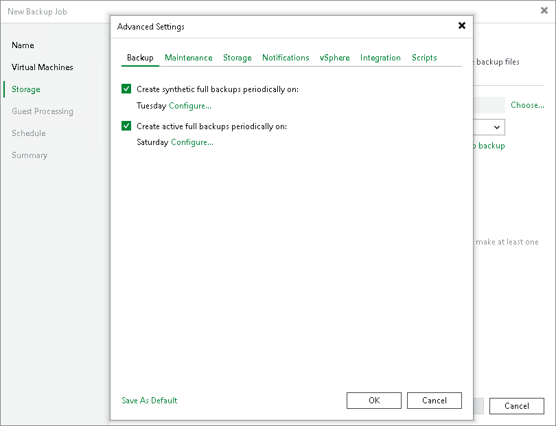 Backup Settings