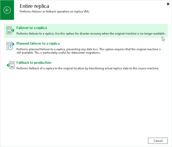 Step 1. Launch Failover Wizard