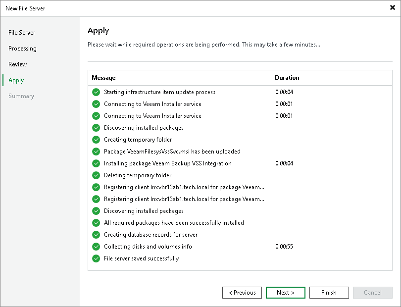 Assess Results of Managed Server Share Addition Step 5. Apply File Share Settings