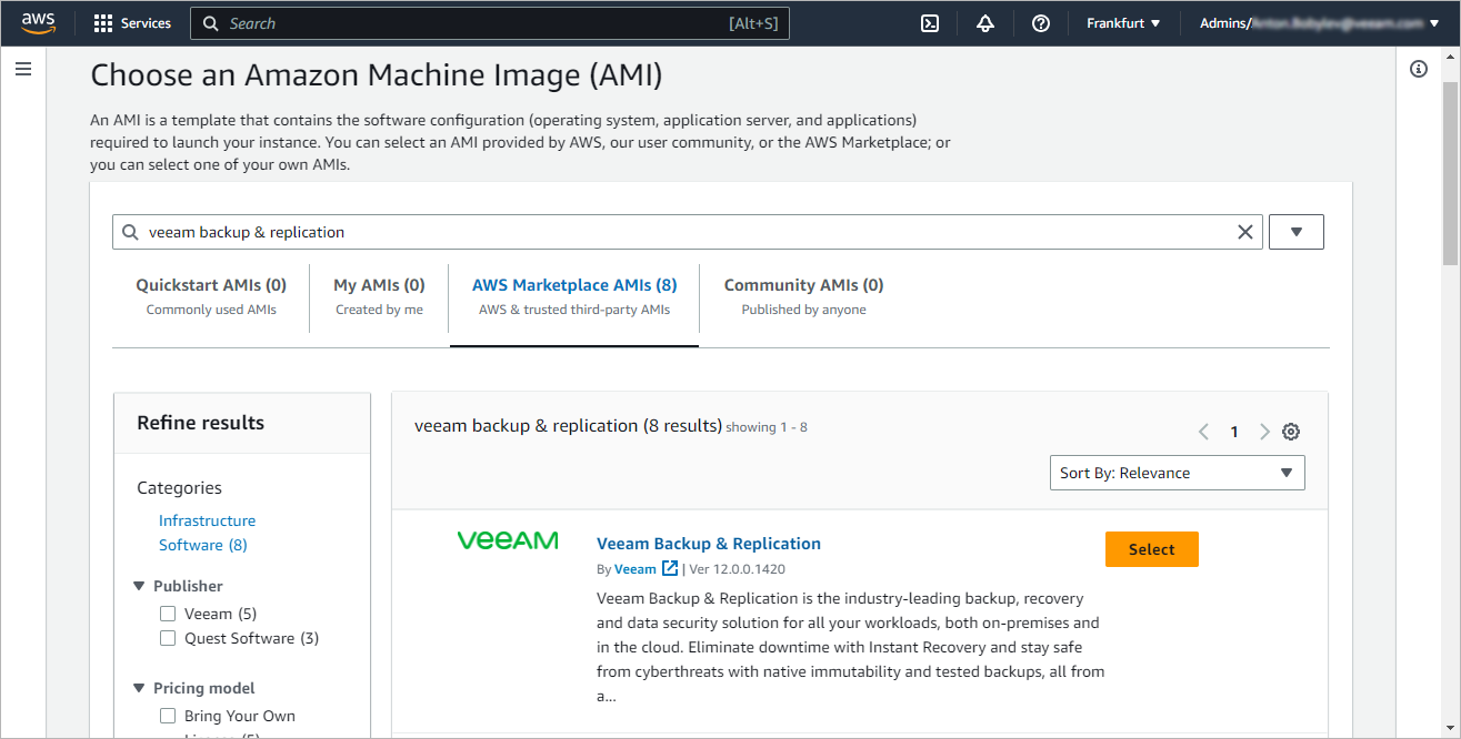 Selecting AMI