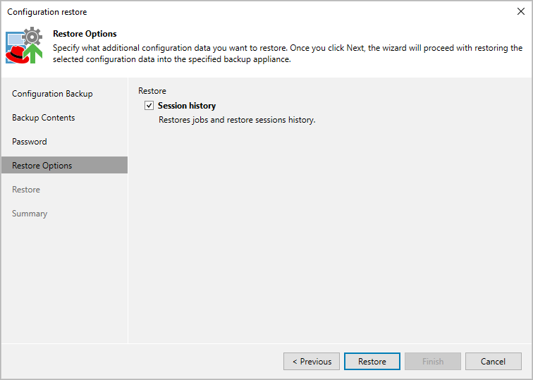 Step 5. Choose Restore Options