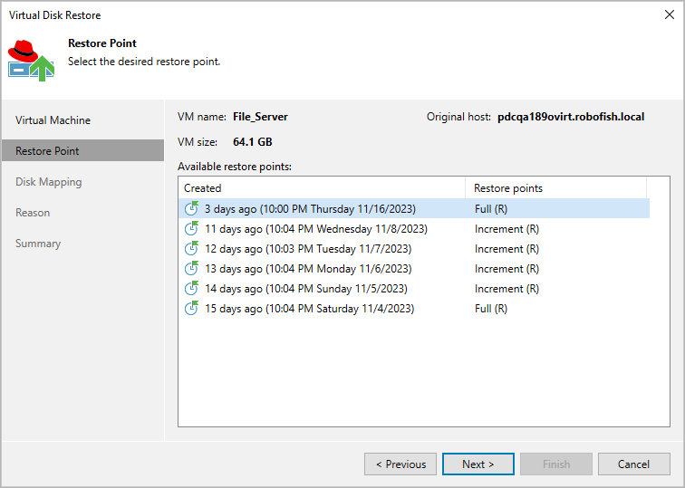 Step 3. Select Restore Point