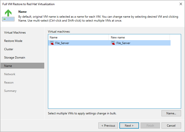 Step 6. Specify VM Name
