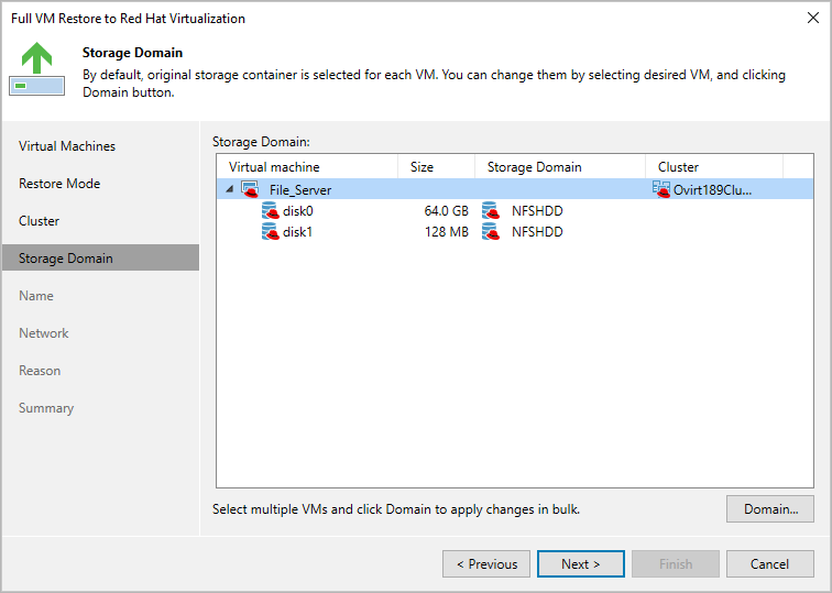 Step 5. Select Storage Domain
