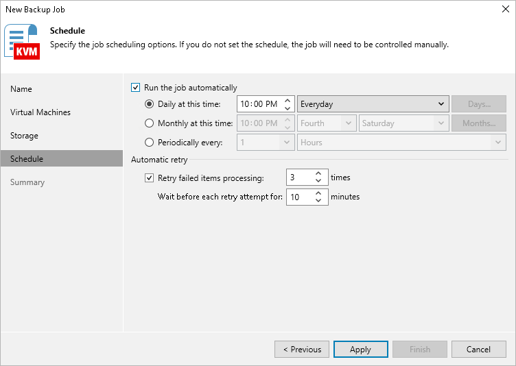 Step 5. Define Job Schedule