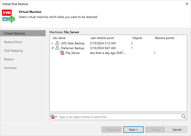 Step 2. Select Virtual Machine