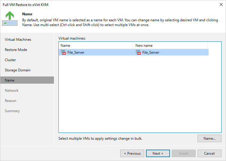 Step 6. Specify VM Name