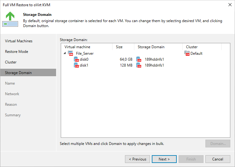 Step 5. Select Storage Domain