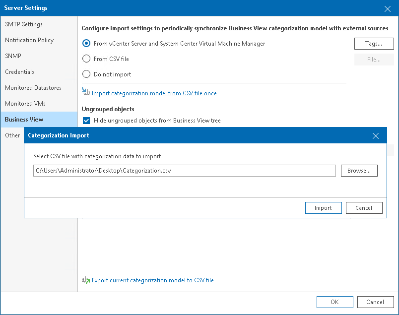 Import-Based Categorization