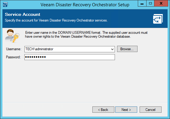Step 5. Specify Service Account Credentials