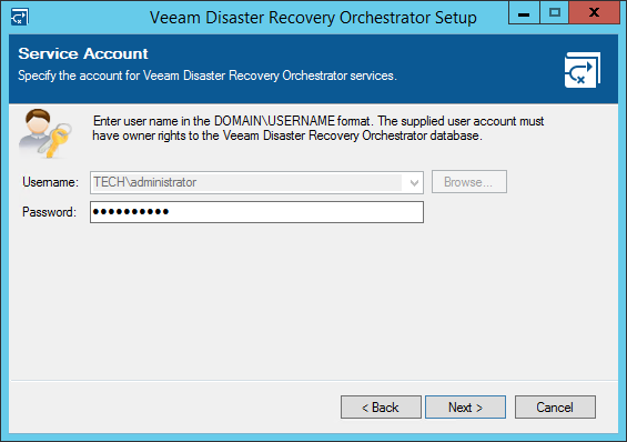 Step 6. Specify Service Account Credentials