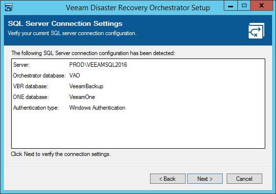 Step 7. Review SQL Server Connection Settings