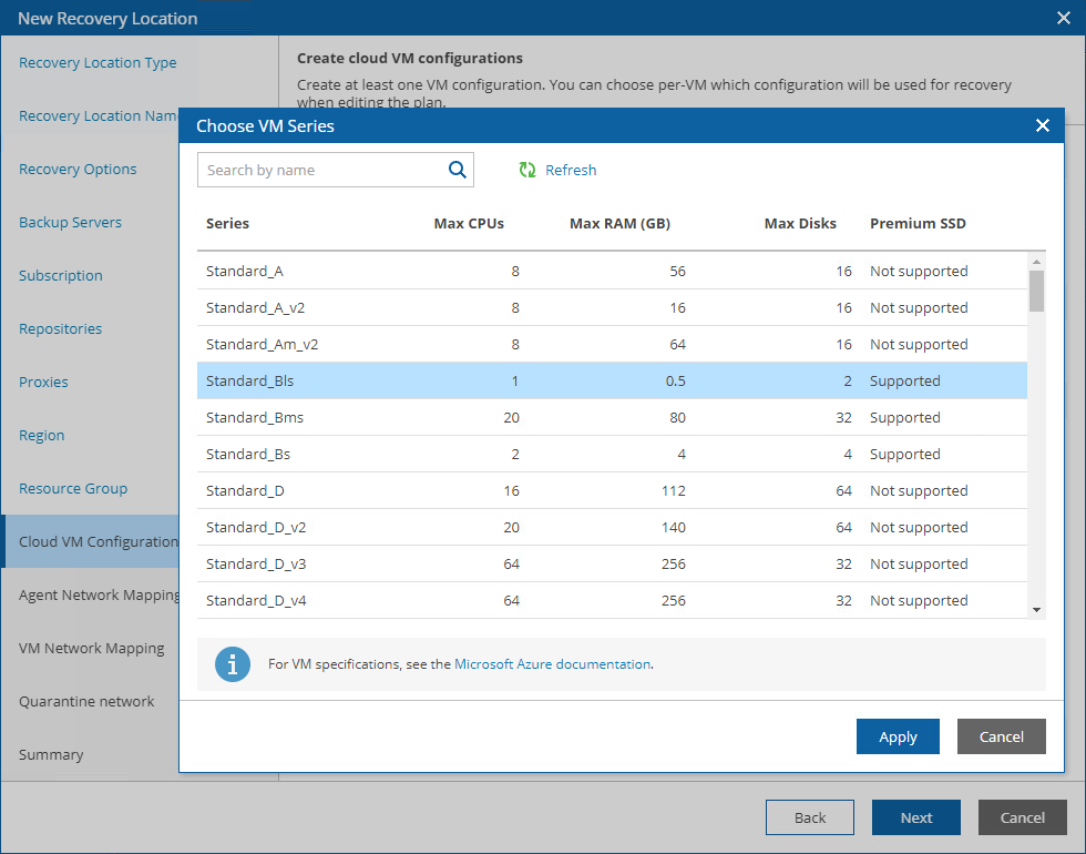 Adding Recovery Location