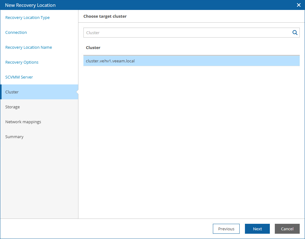 Adding Recovery Location