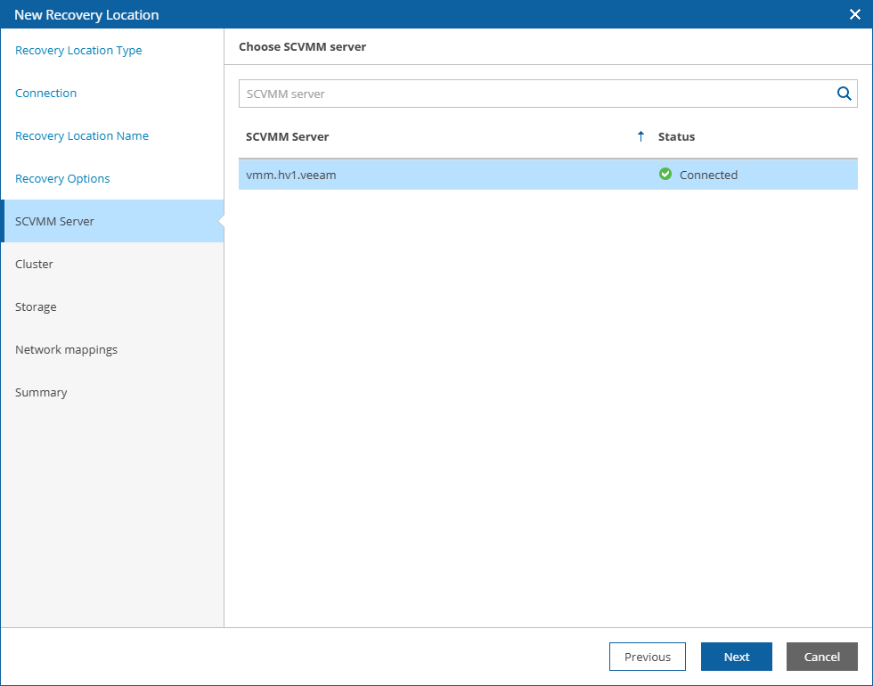 Adding Recovery Location