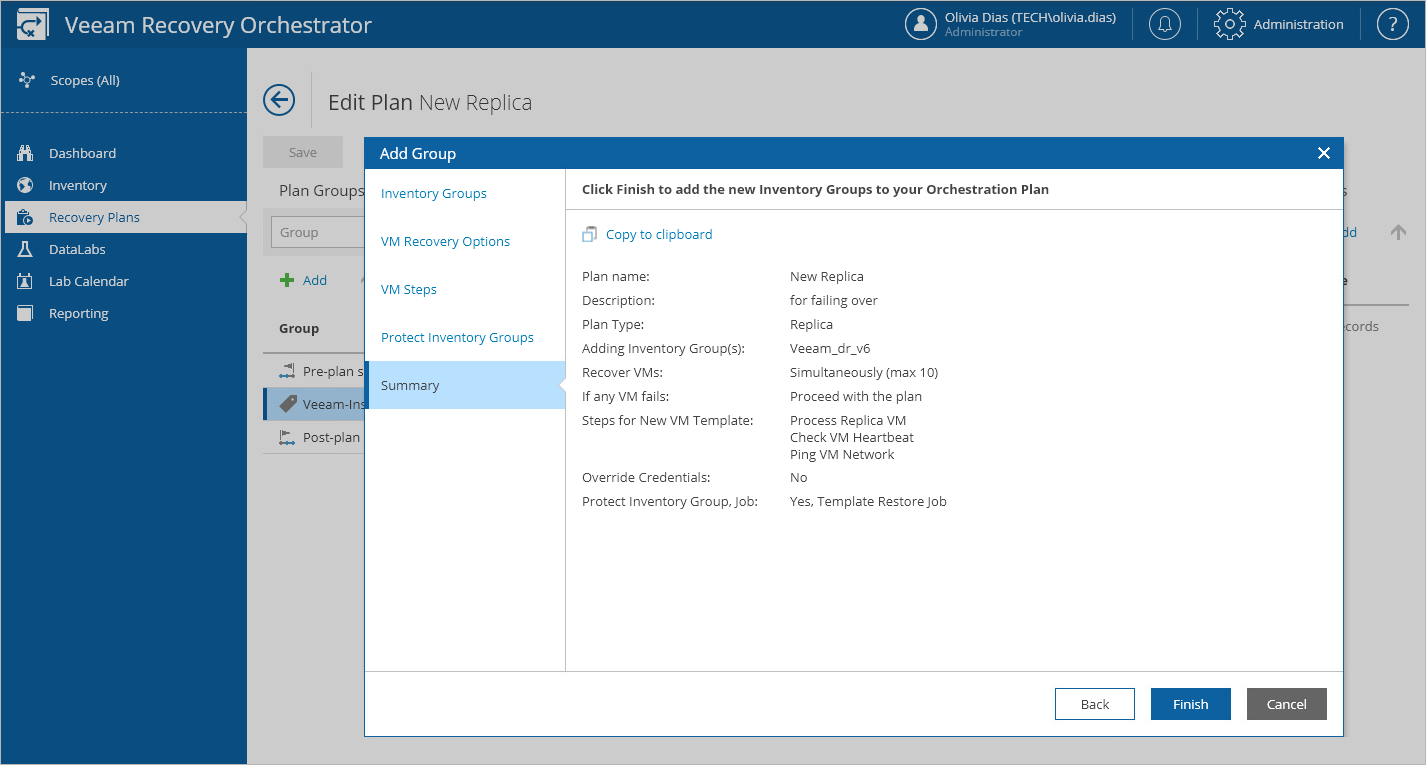Adding VM Groups to Plan