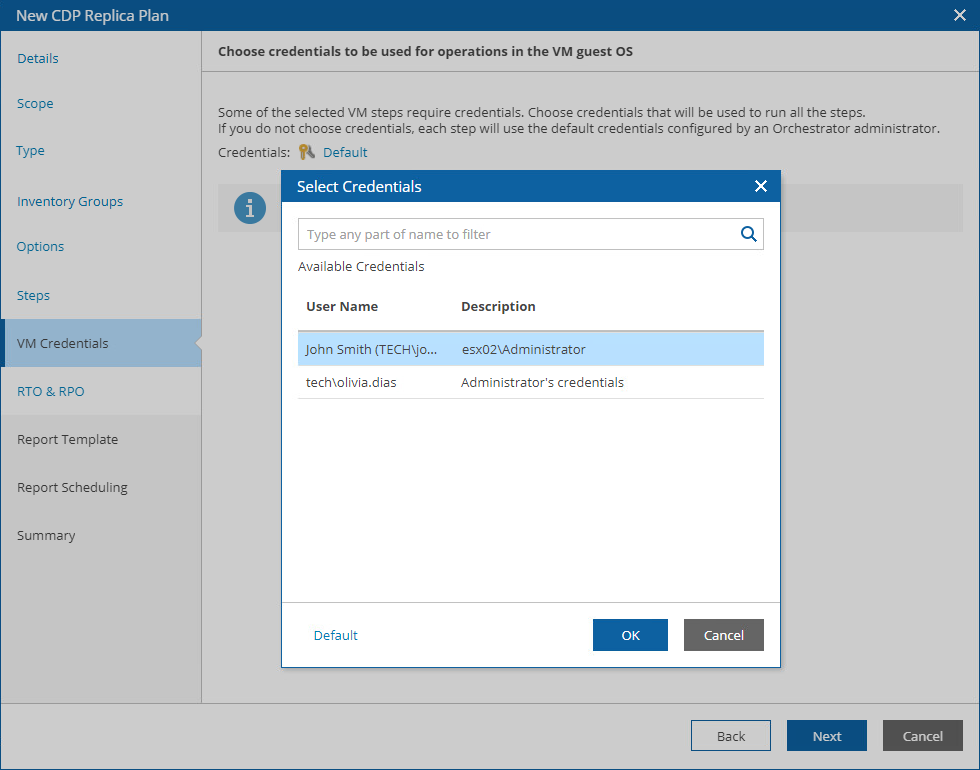Creating CDP Replica Plan