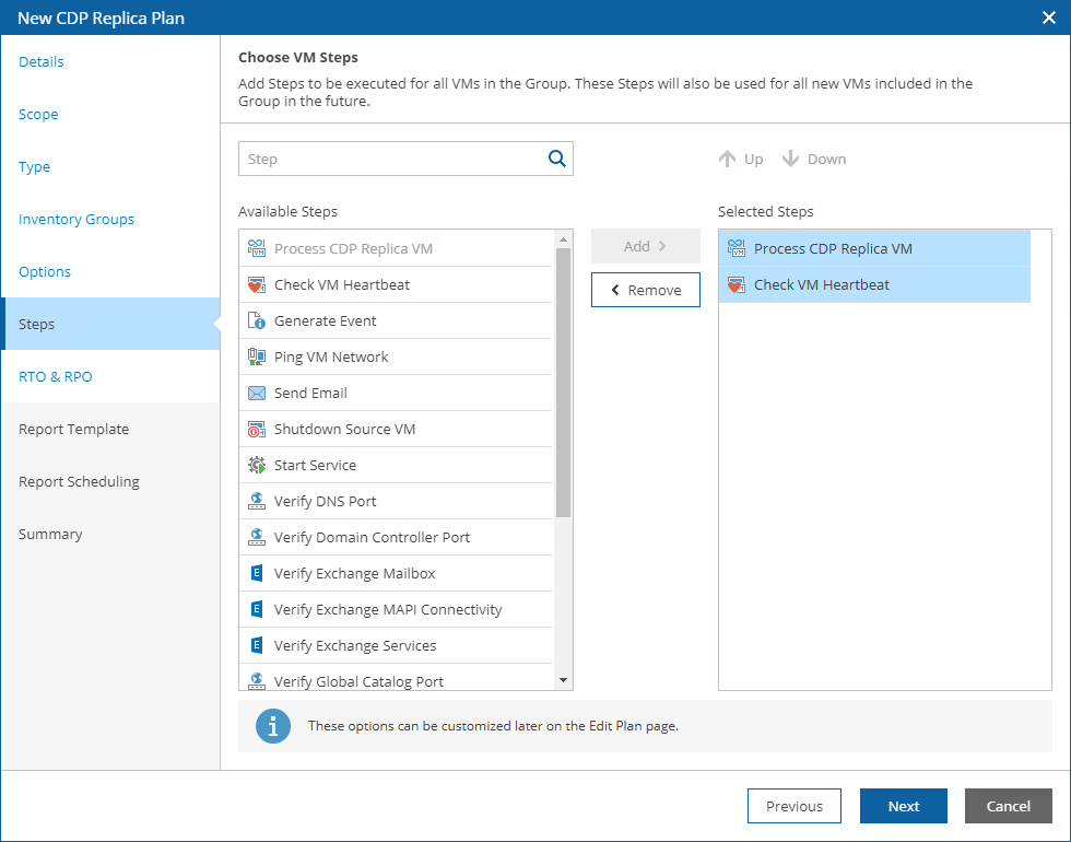 Creating CDP Replica Plan