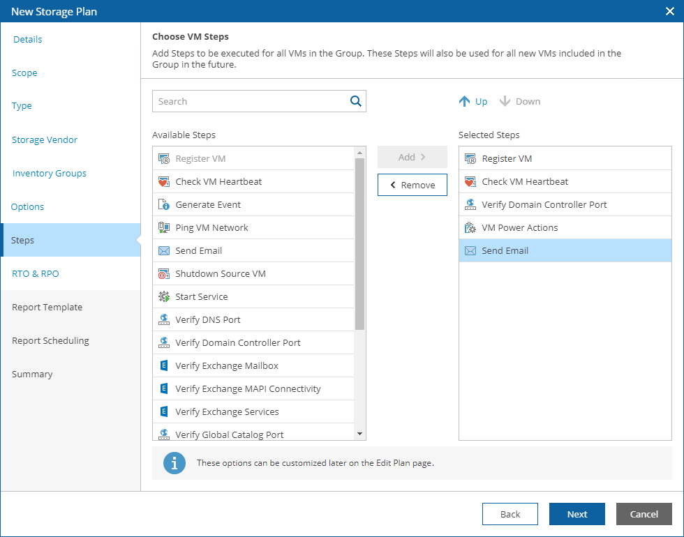 Creating Storage Plan