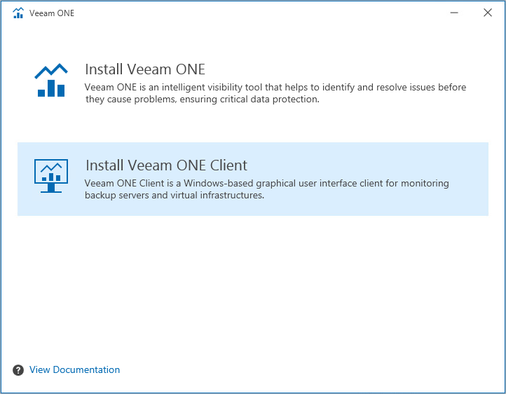 Installing Veeam ONE Client