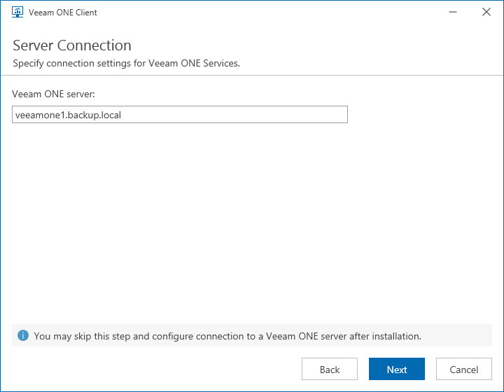 Installing Veeam ONE Client
