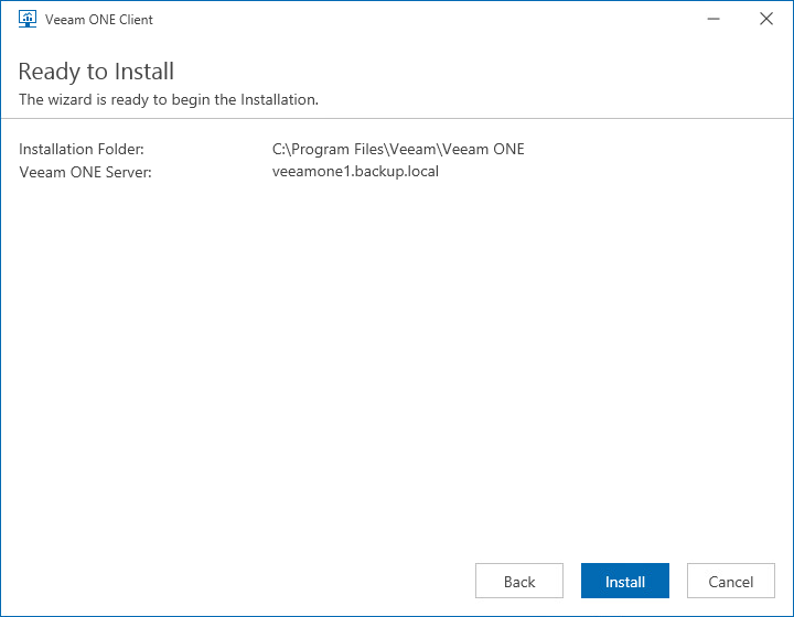 Installing Veeam ONE Client