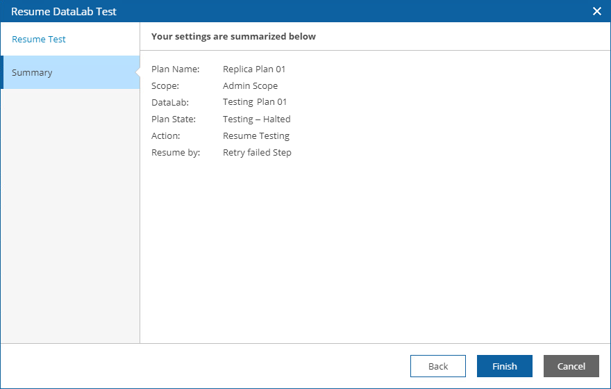 Running Halted Replica Plan