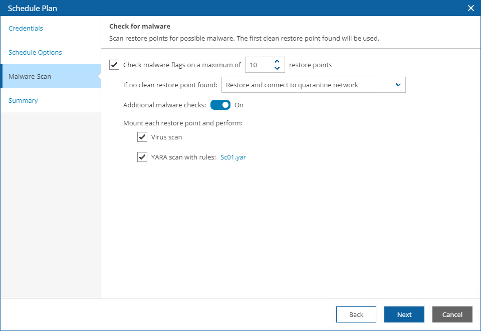Scheduling Cloud Restore