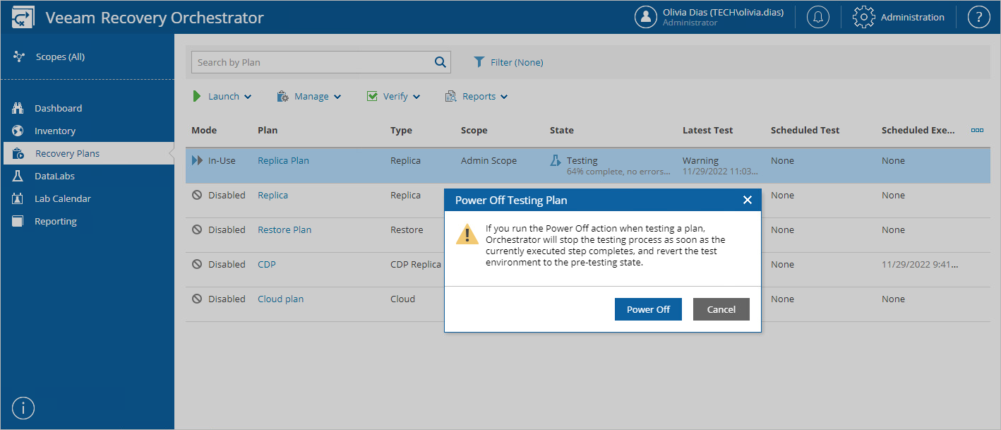 Halting Plan Testing