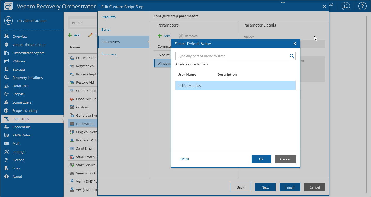 Editing Custom Step Settings