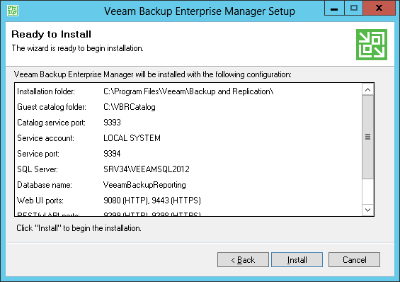 Step 11. Install Veeam Backup Enterprise Manager
