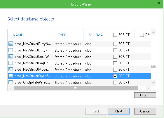 Exporting Database Schema and Data to Custom Location