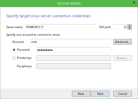Connection to Target Server
