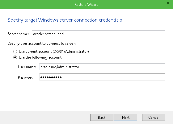 Connection to Target Server