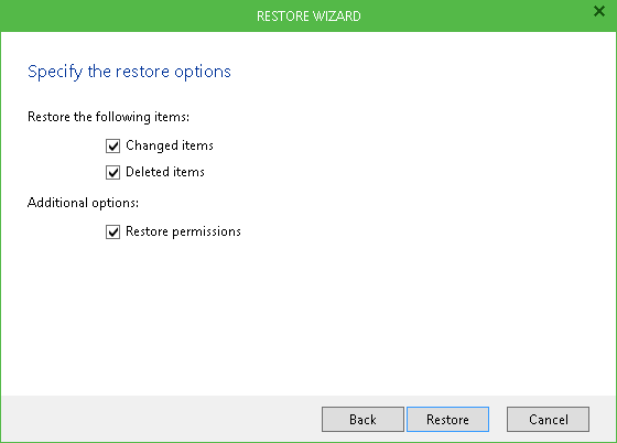 Step 3. Specify Restore Options