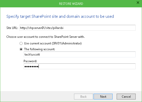 Step 1. Specify Target SharePoint