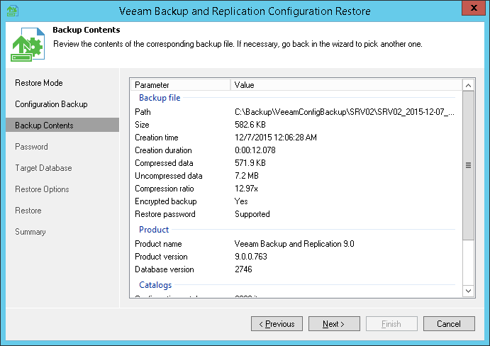 Step 4. Review Configuration Backup Parameters