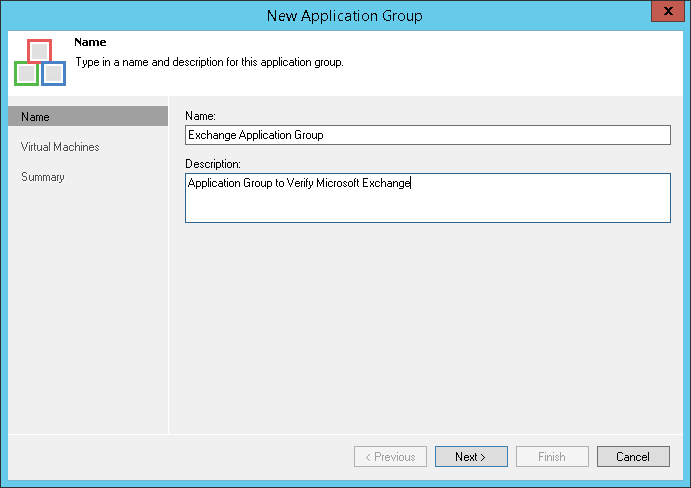 Step 2. Specify Application Group Name and Description